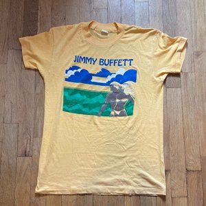 Vintage 80's 90's Jimmy Buffett Golden Yellow Single Sitch Myrtle Beach T Shirt
